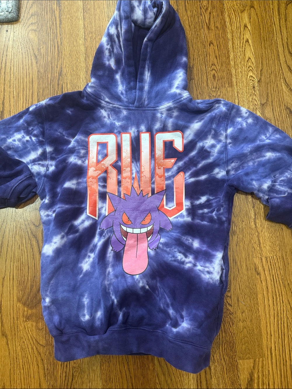 pokémon/ overtime collab Kids Purple Tie-Dye Hoodie with Gengar Graphic